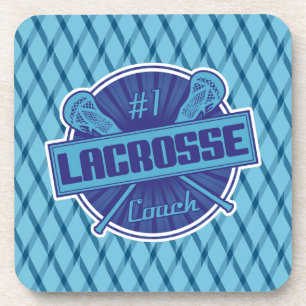 #1 Lacrosse Coach (blau) Cork Untersetzer