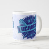#1 Lacrosse Coach (blau) Jumbo-Tasse (Vorderseite Rechts)