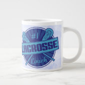 #1 Lacrosse Coach (blau) Jumbo-Tasse (Rechts)