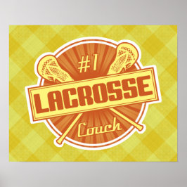 #1 Lacrosse Coach (orange) Poster Print