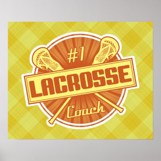 #1 Lacrosse Coach (orange) Poster Print (Vorne)