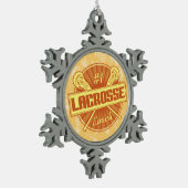#1 Lacrosse Coach Weihnachtsbaumdekoration Schneeflocken Zinn-Ornament (Links)