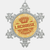 #1 Lacrosse Coach Weihnachtsbaumdekoration Schneeflocken Zinn-Ornament (Vorderseite)