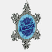 #1 Lacrosse Coach Weihnachtsbaumdekoration Schneeflocken Zinn-Ornament (Links)