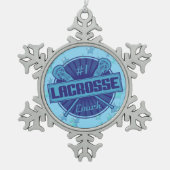 #1 Lacrosse Coach Weihnachtsbaumdekoration Schneeflocken Zinn-Ornament (Vorderseite)