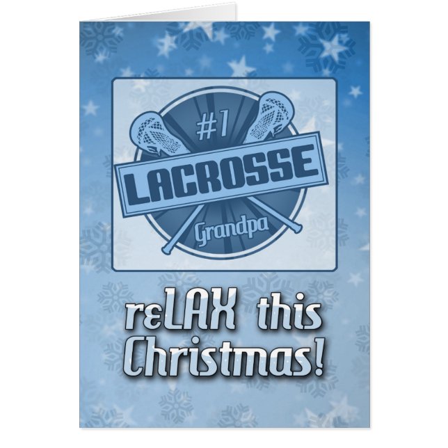 #1 Lacrosse Grandpa Weihnachtskarte, individuell e (Vorne)