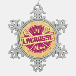 #1 Lacrosse Mama Weihnachten Weihnachtsbaumdekorat Schneeflocken Zinn-Ornament