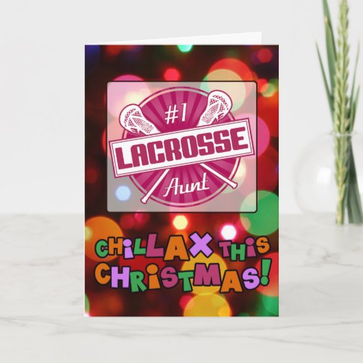 #1 Lacrosse Tante Weihnachtskarte Feiertagskarte (Vorderseite)