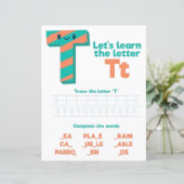 1 Learn To Spell Letter T Teacher Home Schooling (Stehend Vorderseite)