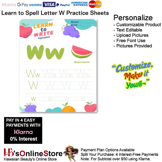 1 Learn To Spell Letter W Teacher Home Schooling
