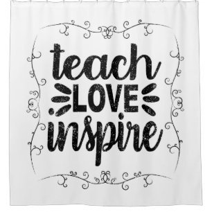 1- Lehre Liebe Inspiriert Shirt, Retro Vintag Lehr Duschvorhang