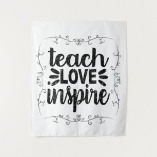 1- Lehre Liebe Inspiriert Shirt, Retro Vintag Lehr Wandteppich