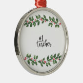 **#1 LEHRER** CHRISTMAS ORNANANATION ORNAMENT AUS METALL (Rechts)