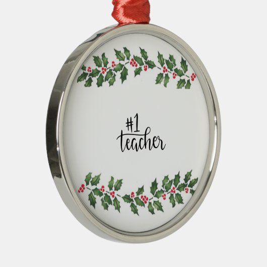 **#1 LEHRER** CHRISTMAS ORNANANATION ORNAMENT AUS METALL (Rechts)