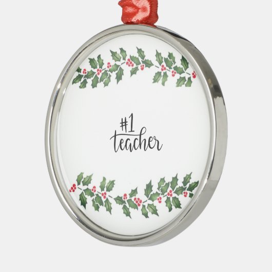 **#1 LEHRER** CHRISTMAS ORNANANATION ORNAMENT AUS METALL (Links)