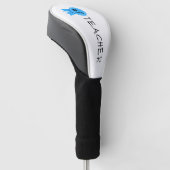#1 Lehrer White Golf Headcover (angewinkelt)
