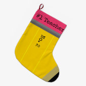 #1 Lehrerin - No2 Pencil Weihnachtsweihnachtszeit Großer Weihnachtsstrumpf (Vorderansicht (hängend))