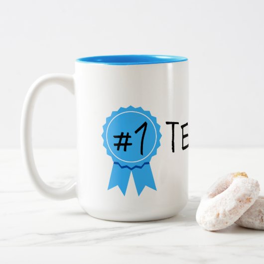 1 Lehrerin Zweifarbige Tasse (Mit Donut)