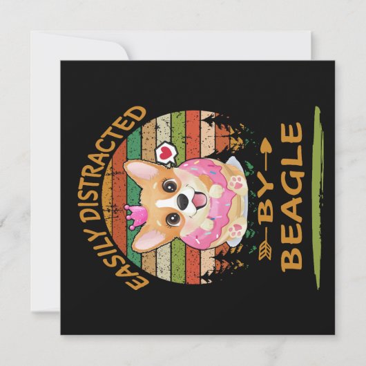 1 Leicht Ablenkbar Durch Beagle Einladung (Vorderseite)