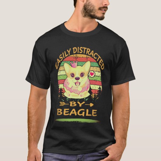 1 Leicht ablenkbar durch Beagle T-Shirt (Vorderseite)