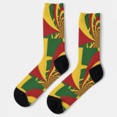 1 Liebe Rasta Colors Reggae Red Golden Green Socken (Linkes Detail)