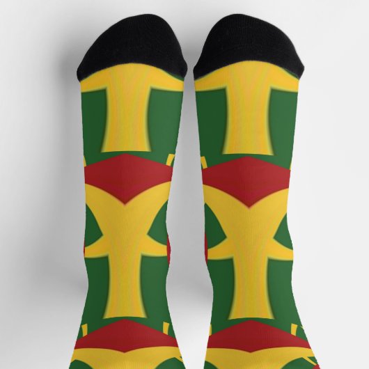1 Liebe Rasta Colors Reggae Red Golden Green Socken (Oben)