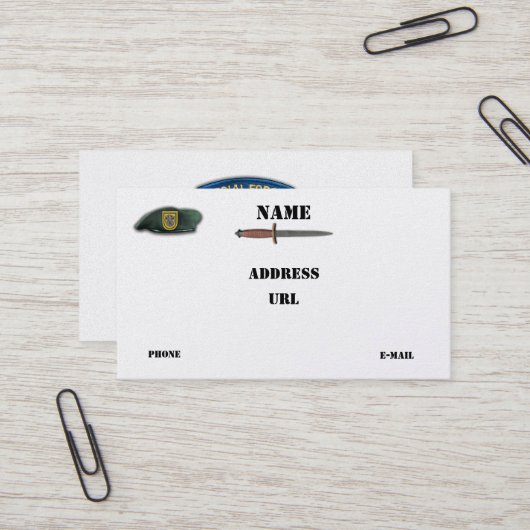 1. lrrps sof sfg sf grüne Barette der besonderen Visitenkarte (Vorderseite/Rückseite Beispiel)