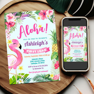 1. Luau Birthday Tropical Summer Einladung