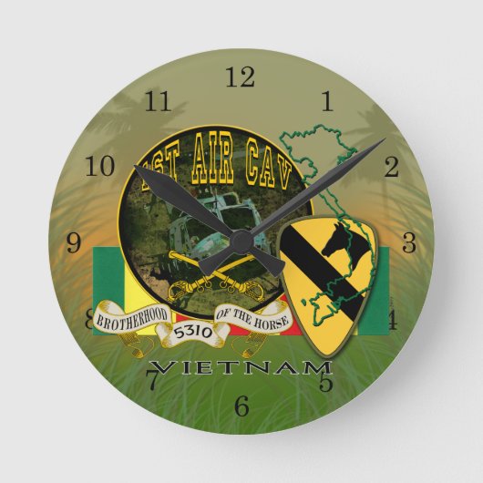 1. Luft Cav - Vietnam Runde Wanduhr (Vorderseite)
