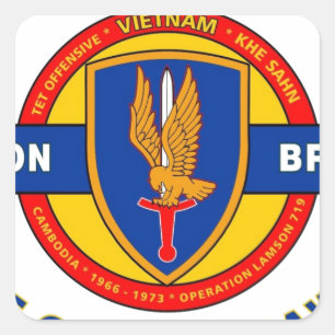 1. LUFTFAHRT-BRIGADE VIETNAM "GOLDENE FALKEN " QUADRATISCHER AUFKLEBER