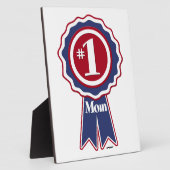 #1 Mama Blue Ribbon Fotoplatte (Seite)