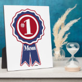 #1 Mama Blue Ribbon Fotoplatte (Seite)