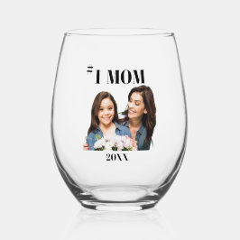 #1 Mama/Foto Stemless Wine Glass Weinglas Ohne Stiel