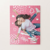 #1 Mama Full Foto, Hearts & Dot Pattern Puzzle (Vertikal)