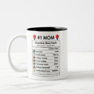 #1 MAMA – Lustige Fakten über Erfinderische Mütter Zweifarbige Tasse