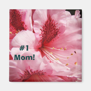 #1 Mama! Magnetgeschenke Rosa Rhododendron Blume Magnet