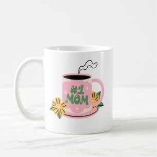 #1 Mama personalisierte Kaffeetasse - modernes Ges