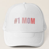1 Mama Retro Pink Trucker Hut | Beste Mama je Gesc Truckerkappe (Vorderseite)
