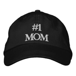 #1 Mama Schwarz-weißer benutzerdefinierter Text n Bestickte Baseballkappe
