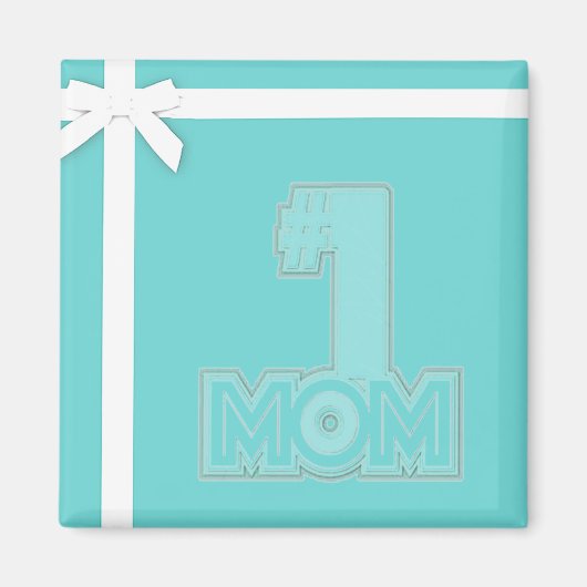 #1 MAMA - Stilvolles Blue Mother Day Magnet (Vorne)