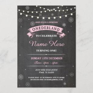 1. Märchenland Onederland Party des Geburtstags-1 Einladung