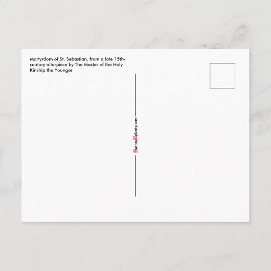 1. Märtyrertum St. Sebastian (M 013) Postkarte (Rückseite)