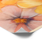 1 Maus mit blauem Schirm orange-rosa Blume Poster (Ecke)
