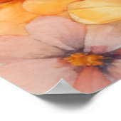 1 Maus mit blauem Schirm orange-rosa Blume Poster (Ecke)