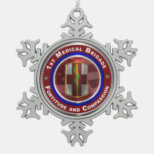 1. Medizinische Brigade Andenken Schneeflocken Zinn-Ornament