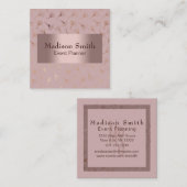 1 Moderne Rose Gold handgezeichnete Blüte Quadratische Visitenkarte (Vorne/Hinten)