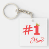 #1 Mom Love Personalized Acrylic Keychain Schlüsselanhänger (Vorderseite)