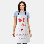 #1 Mom Love Personalized Apron Schürze (Getragen)