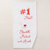 #1 Mom Love Personalized Bath Towel Badehandtuch (Badehandtuch)