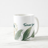 #1 Mom Mothers Day Mug.  Elegant Spring Floral Kaffeetasse (VorderseiteRechts)